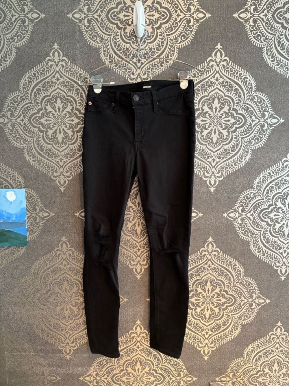 Hudson Jeans Black Super Skinny Natalie High-Rise Jeans